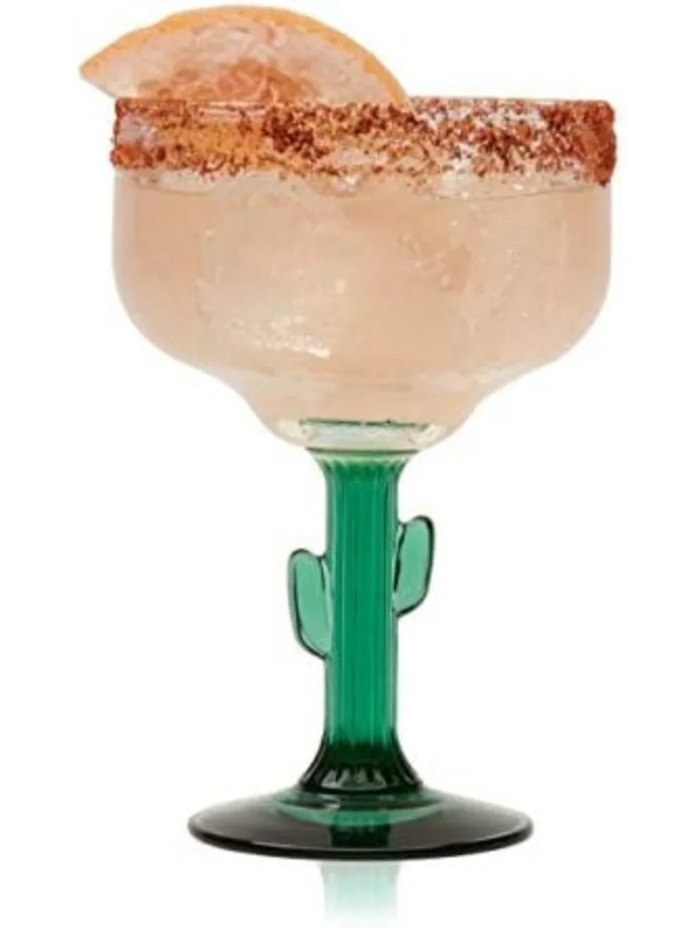 Cactus Margarita Glasses Set of 4 - Durable Green Stemmed Cocktail Glasses, 16